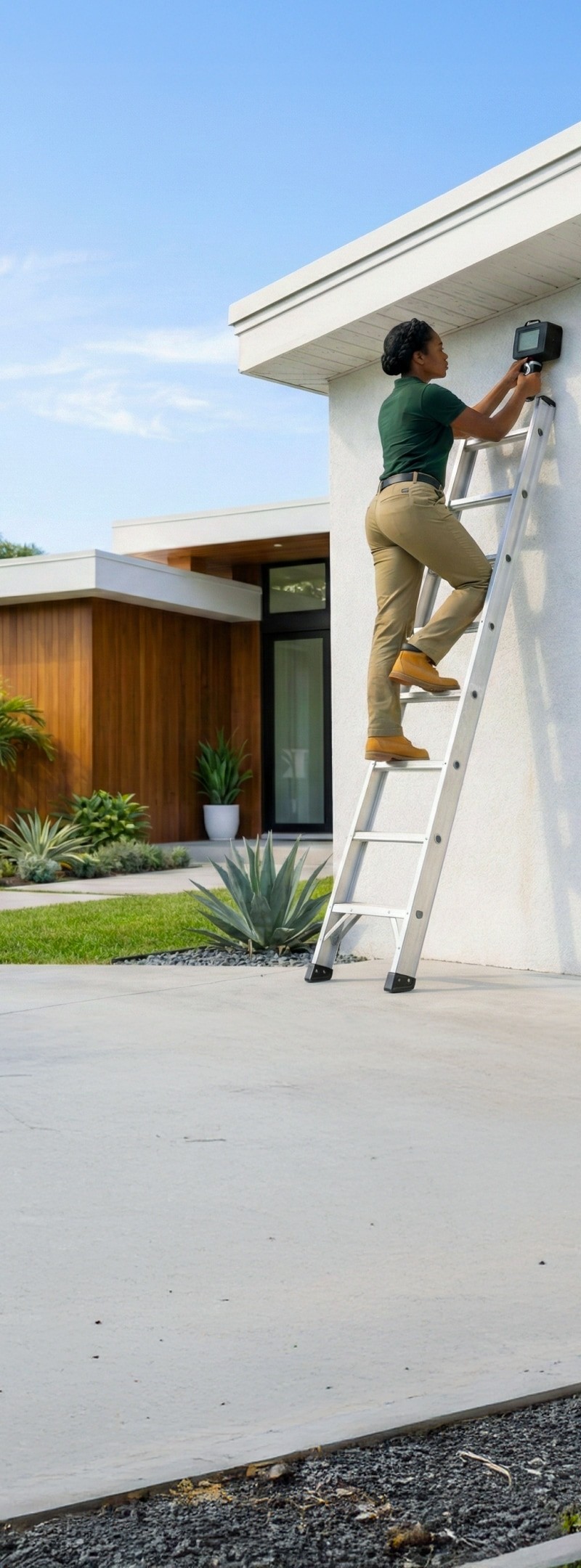Mold inspector working