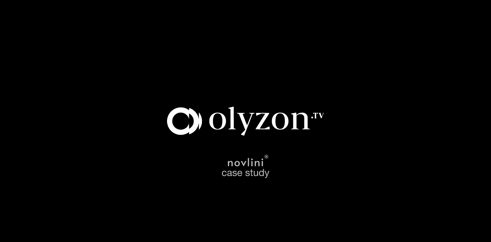 Screenshot of Olyzon website homepage with tagline ‘The Agentic CTV Advertising Platform’ and call-to-action ‘Get demo’, shown over abstract blue-striped visuals. Olyzon and Novlini logos below on dark blue dotted background.