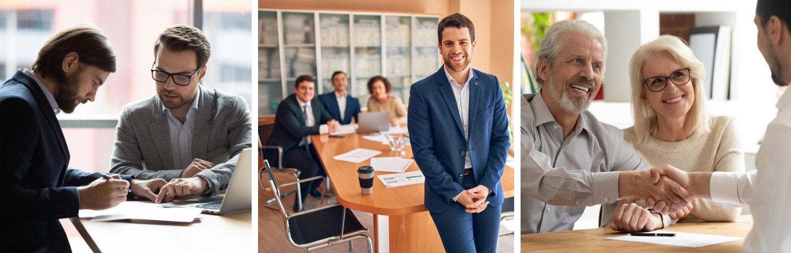 3 picture collage of the worklife at a law firm