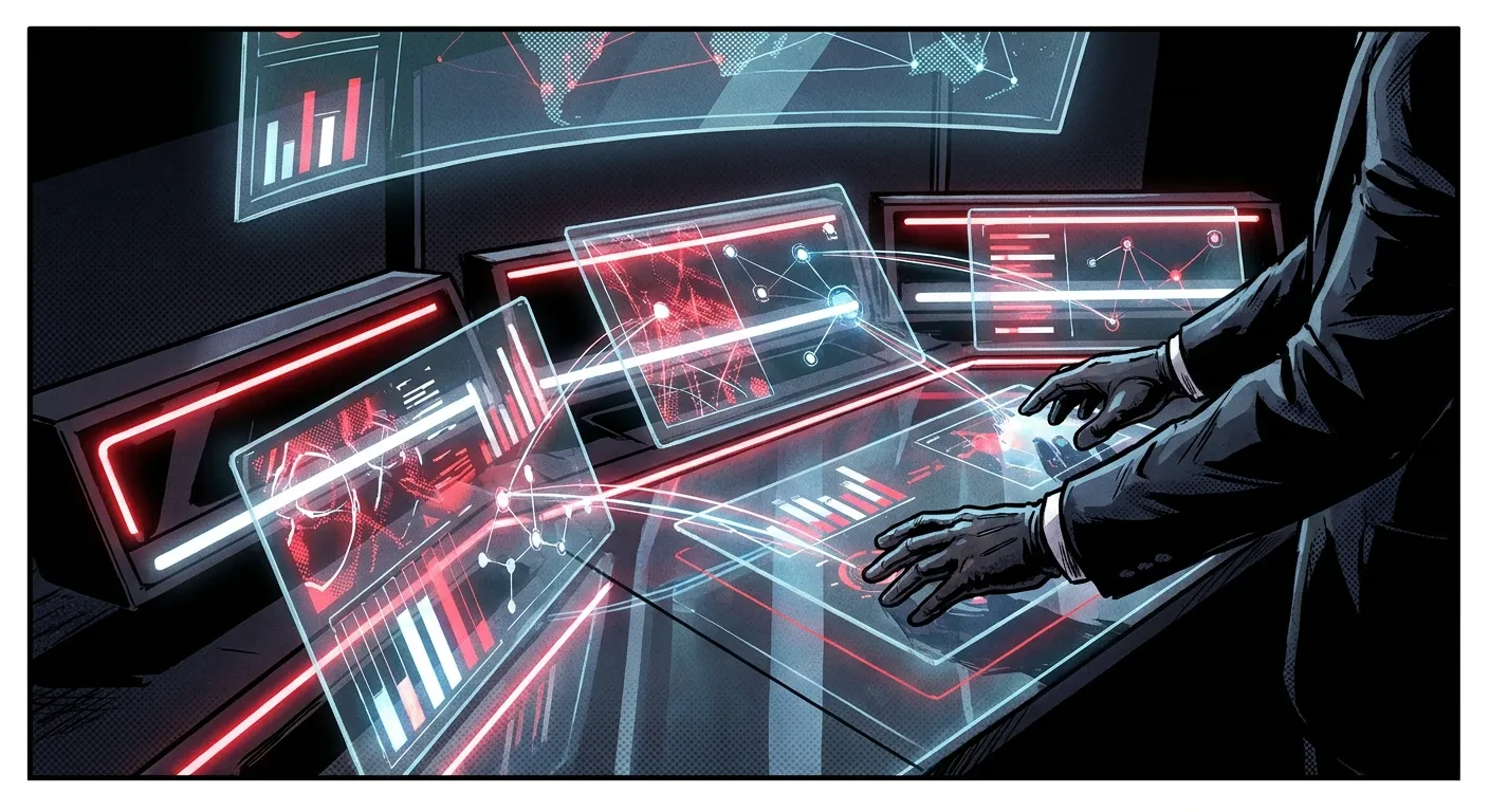 Futuristic setup for RockN' Socials, a Digital Marketing Agency workspace.