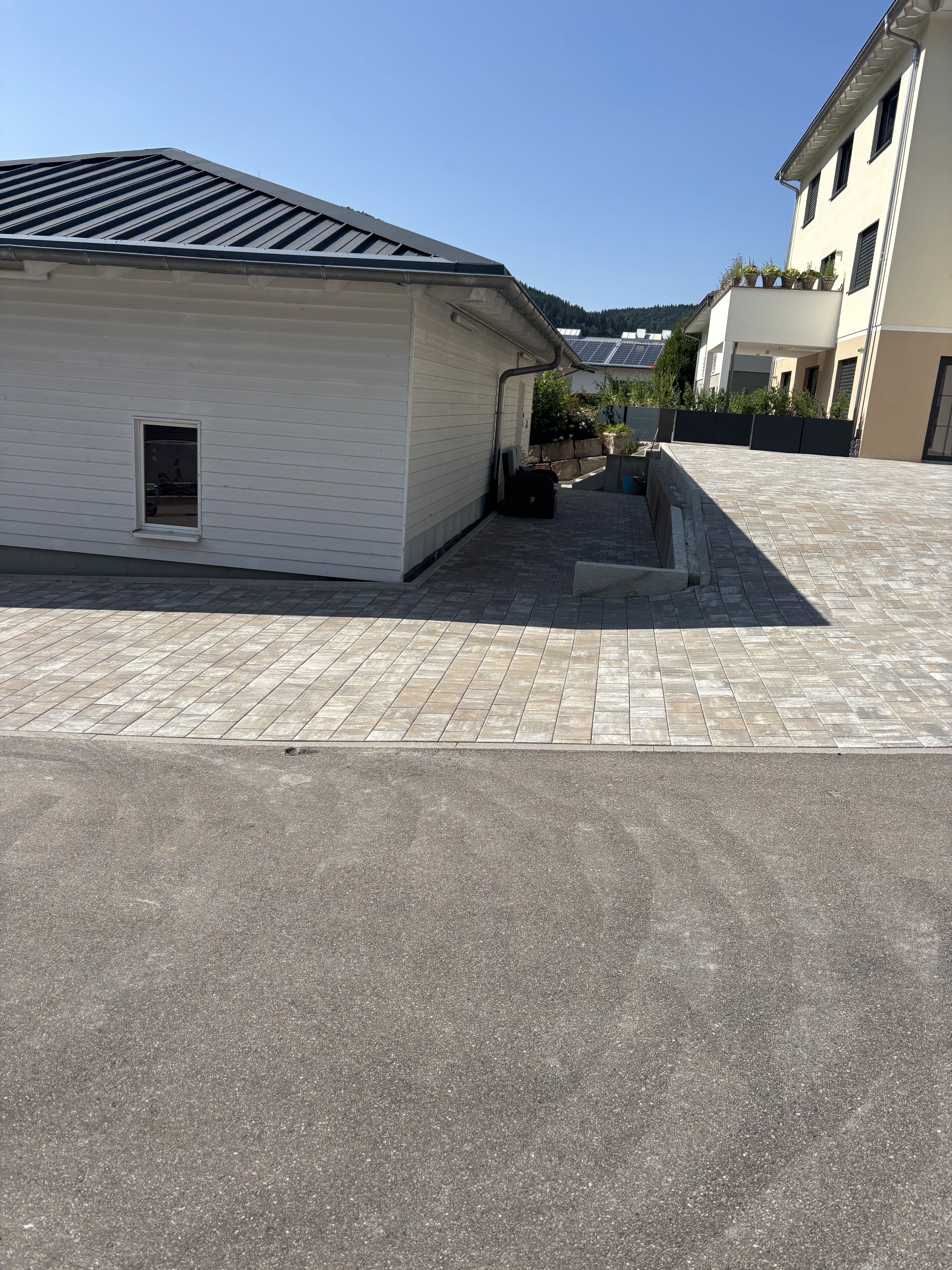 Bild fertigen Baustelle Pflasterweg