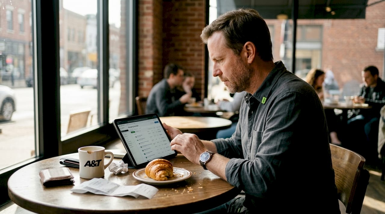 Business owner setting up retargeting ads