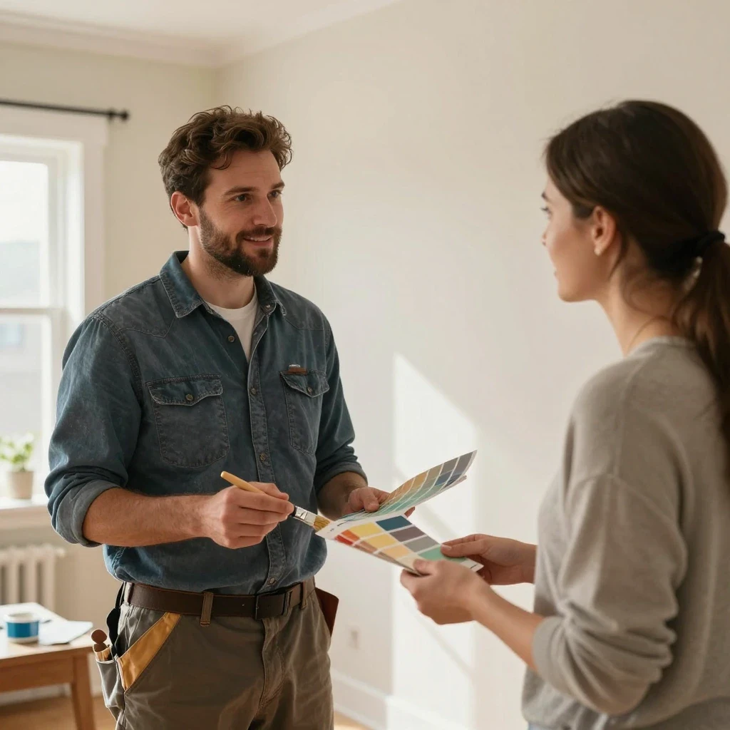 Residential Painter talking with customer