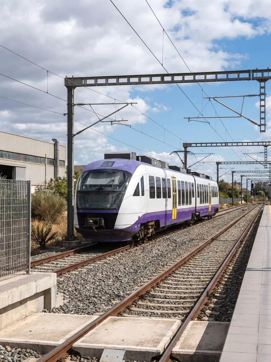 Hellenic Train at a railway station resembling Ano Liosia
