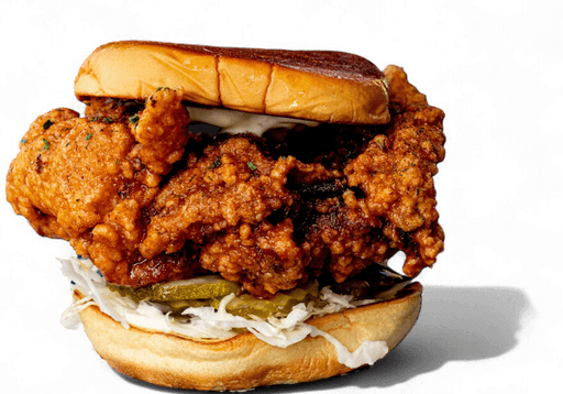 hot honey fried chicken sandwich.