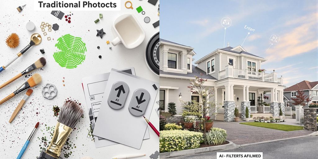 Comparison of AI and traditional photo editing tools.