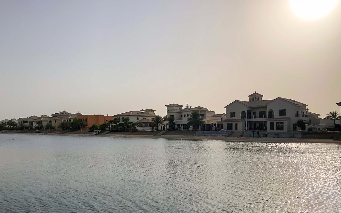 Outdoor terrace of the Shakespeare and Co. café and restaurant in the upscale retail area of Palm Jumeirah.