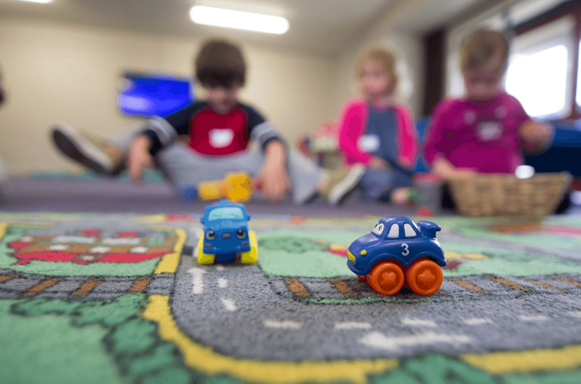 Children playing with toys