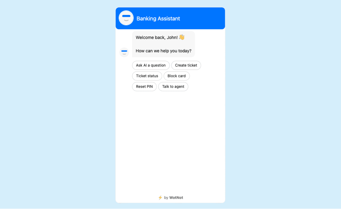 A image showcasing banking chatbot automating customer support