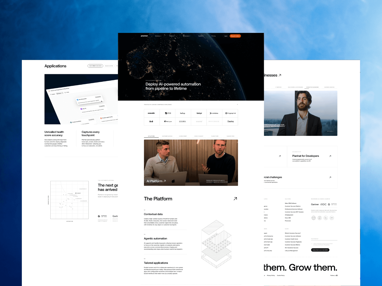 Planhat – AI-powered automation tool landing page