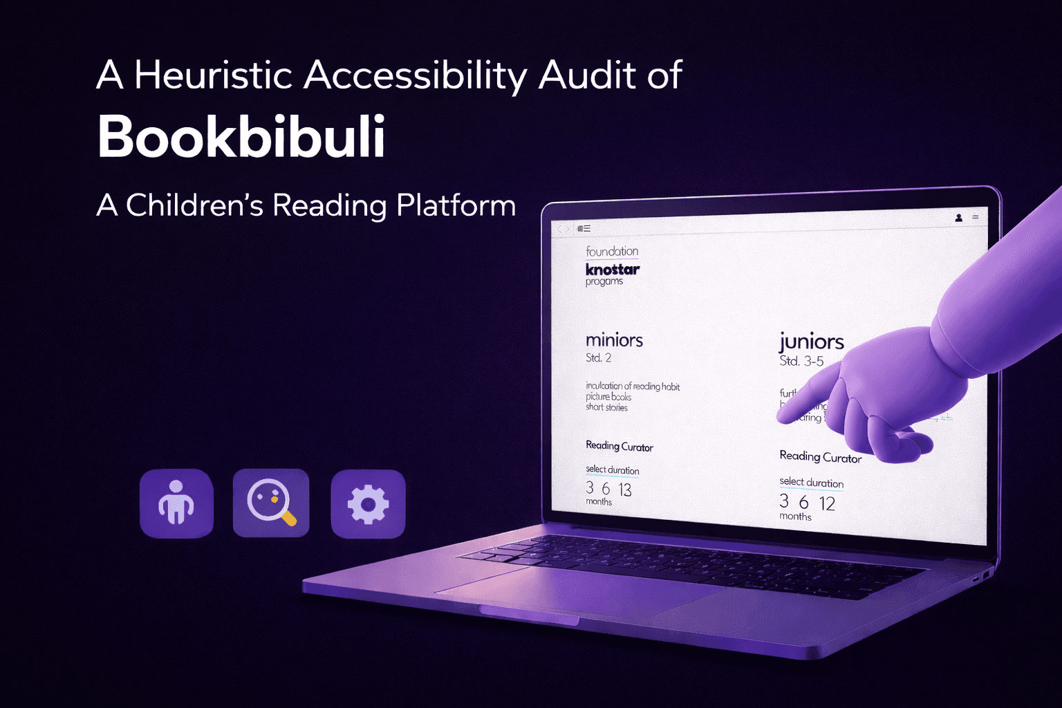 App screens for children's reading platform