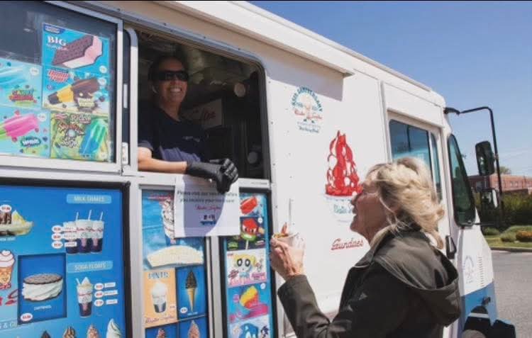 Sunny food truck scene for Mister Softee event bookings
