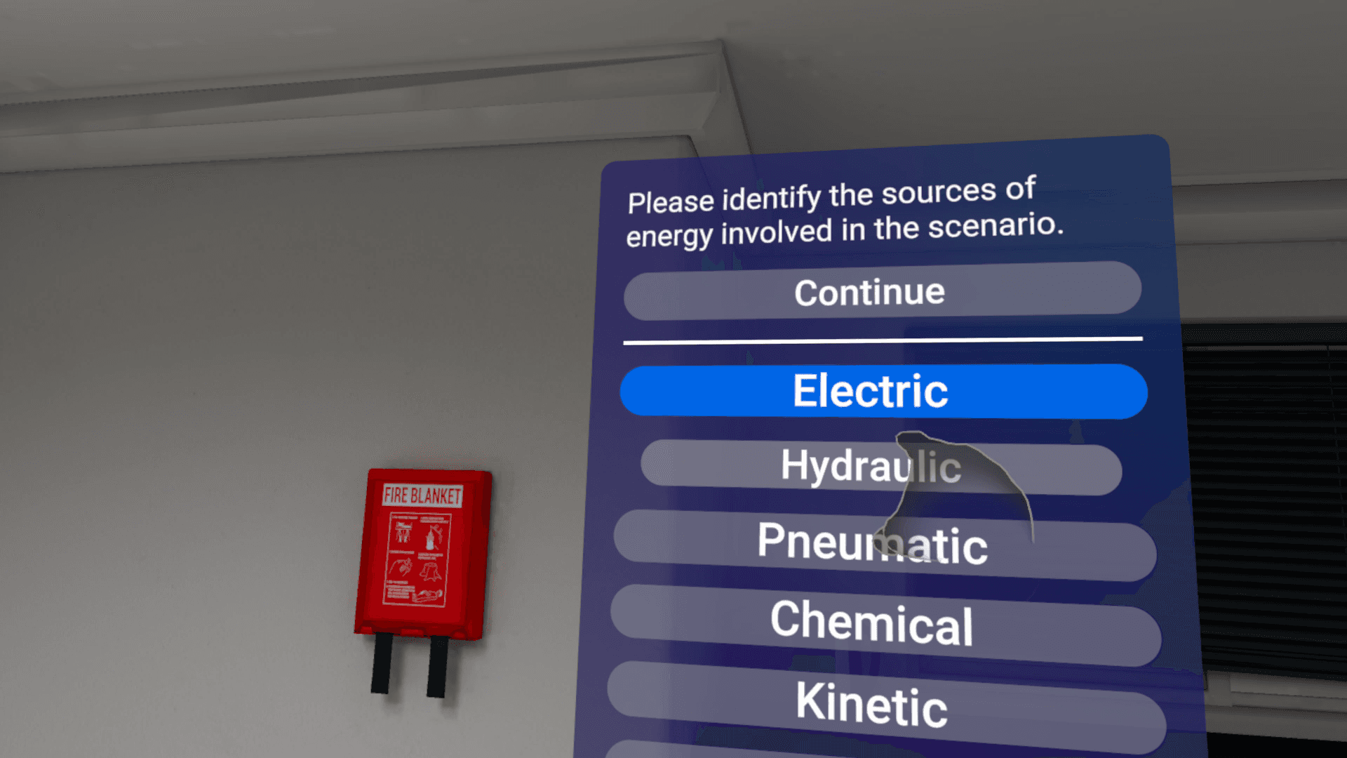 Lockout tagout tryout training, digital solution with vr hand tracking