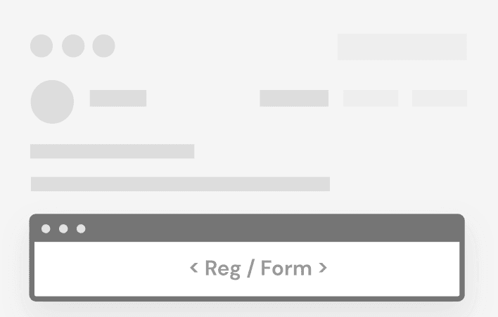 Embeddable event registration form.