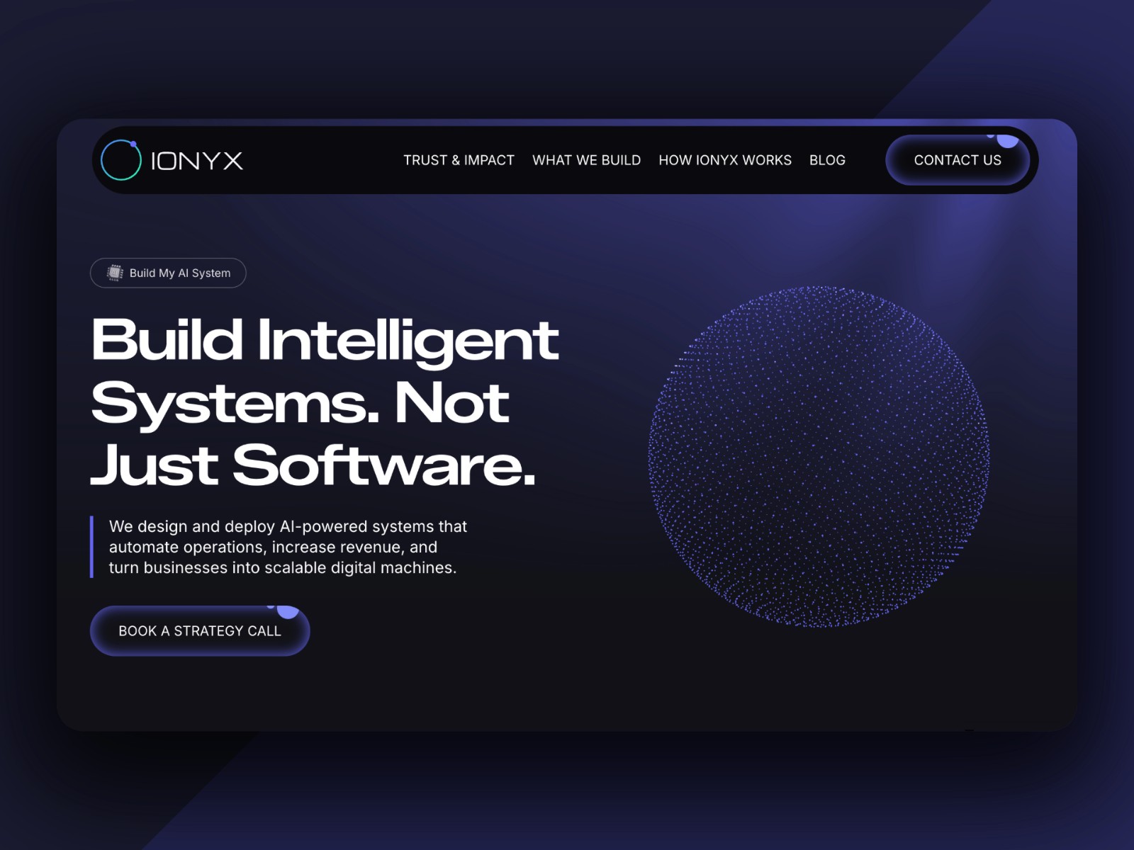 IONYX — 极简渐变 AI 机构落地页设计灵感