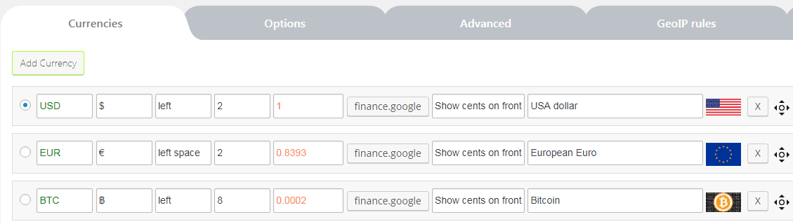 Currency Switcher
