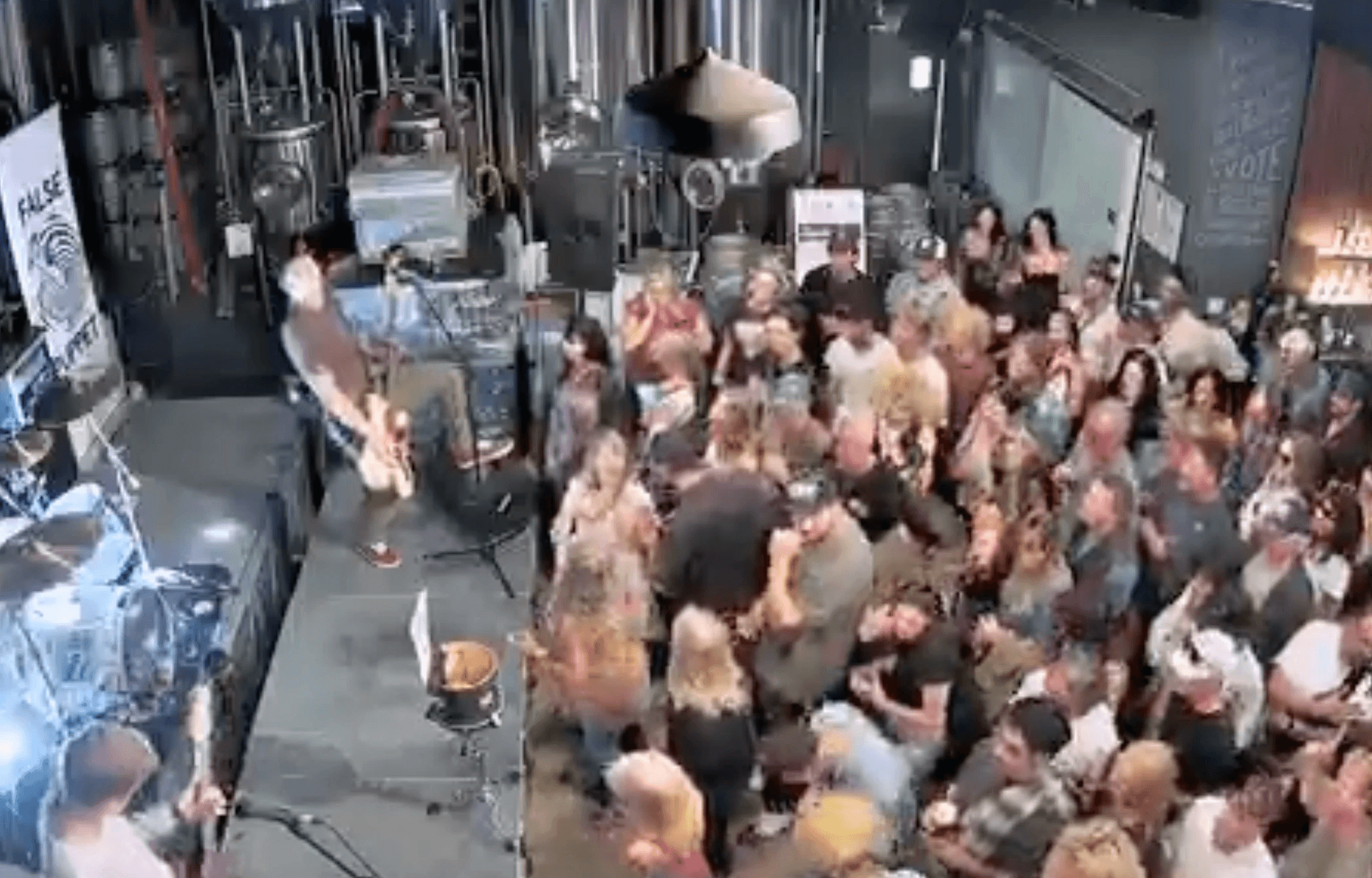 large crowd listening to music