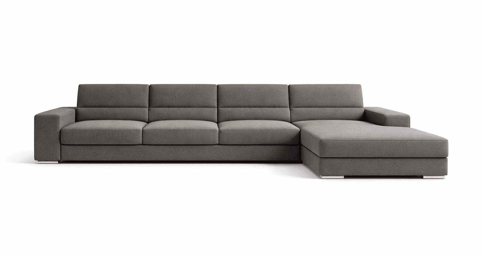 Low‑profile sectional sofa with deep seating and a refined modern presence