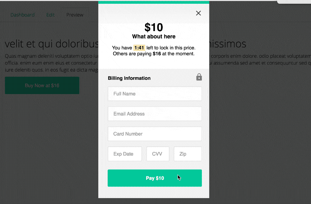Bumpsale pop up window
