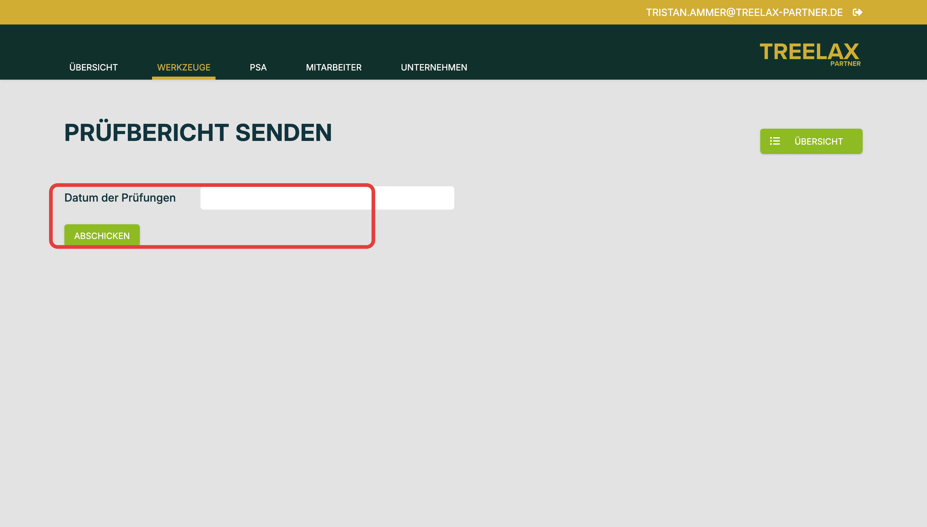 Ein Bericht bezieht sich immer auf einen Tag.