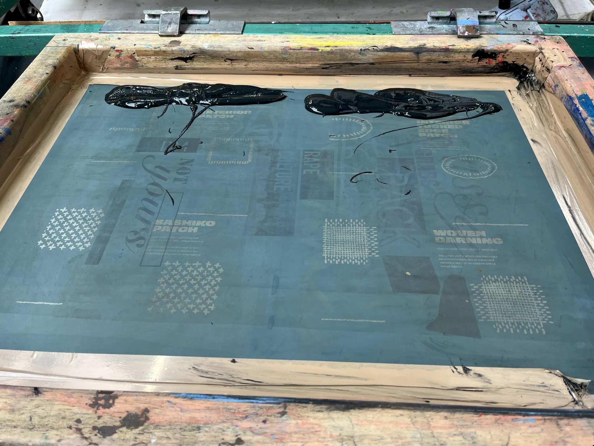 Silkscreen prepared for printing