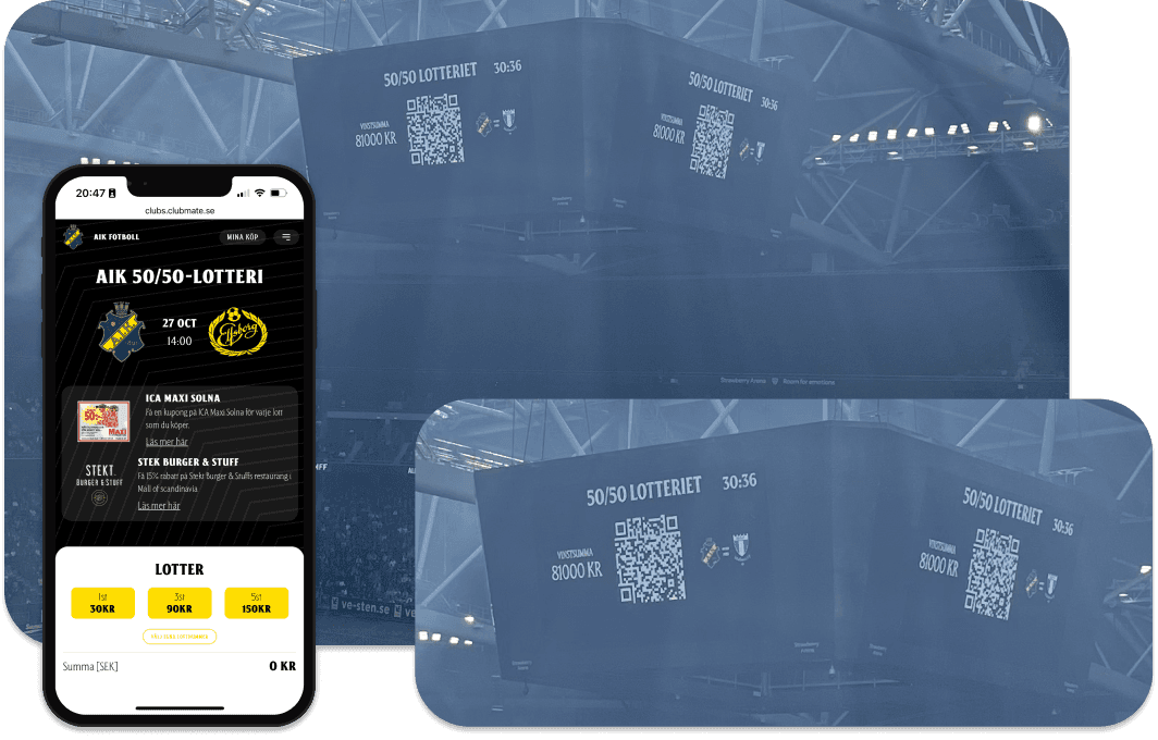 Köp av lotter och utlottningsbild