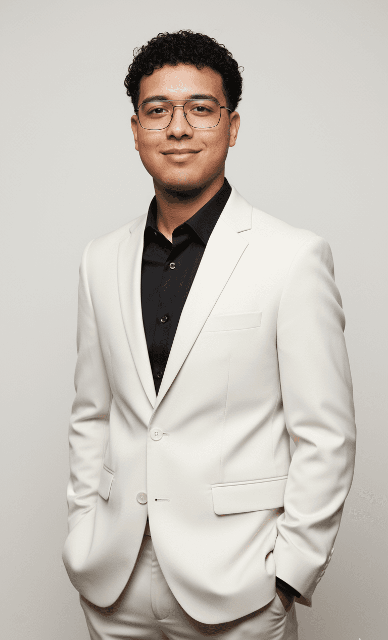 Portrait of portfolio creator – back view