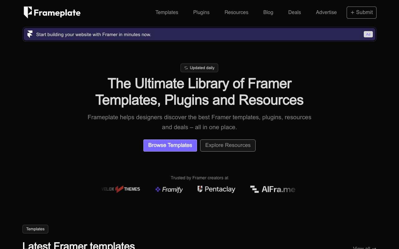 Frameplate екранна снимка