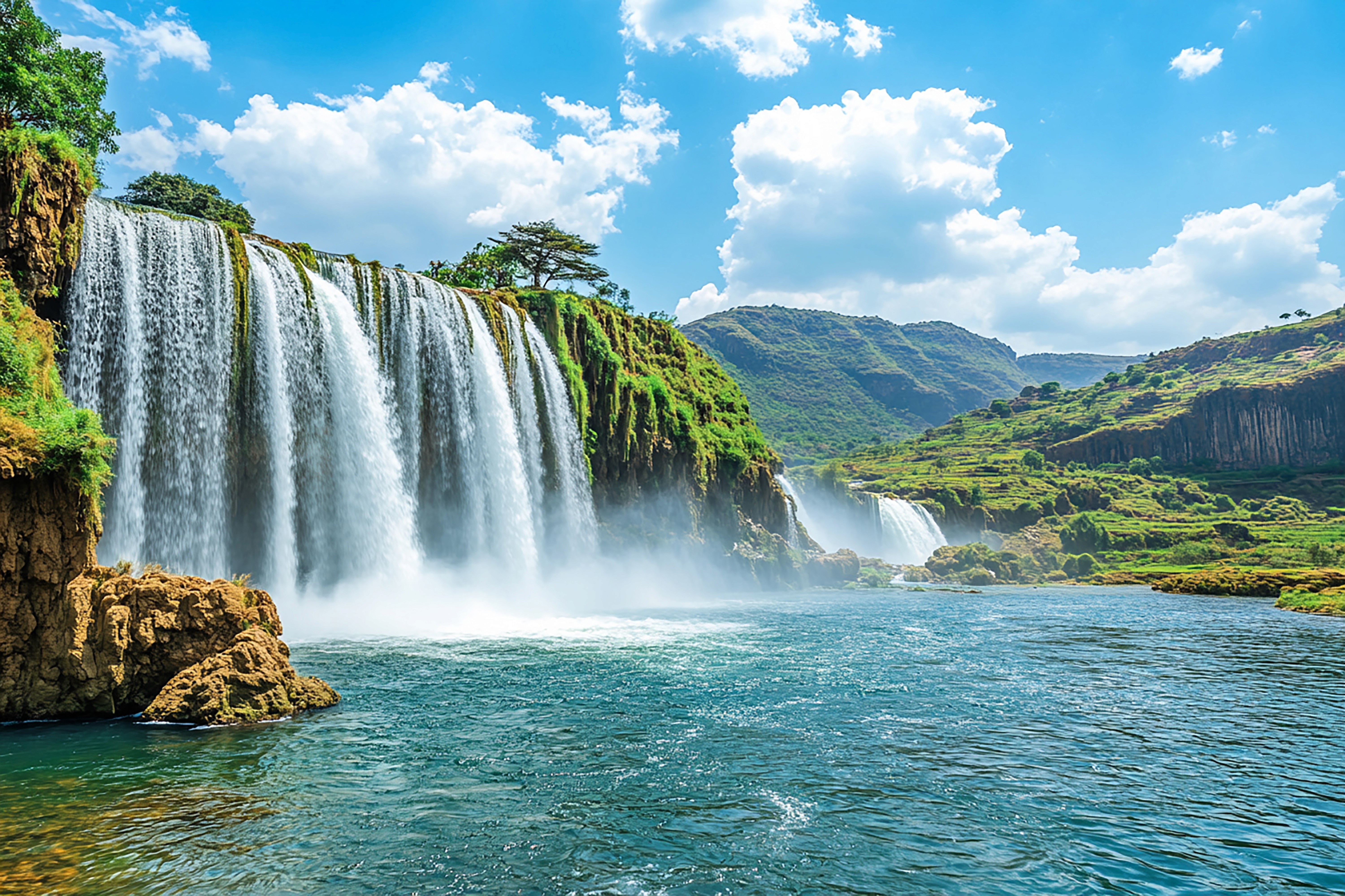a black and white living room with a large tv
