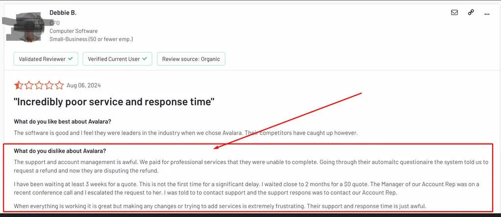 Frustration with Avalara's slow support response