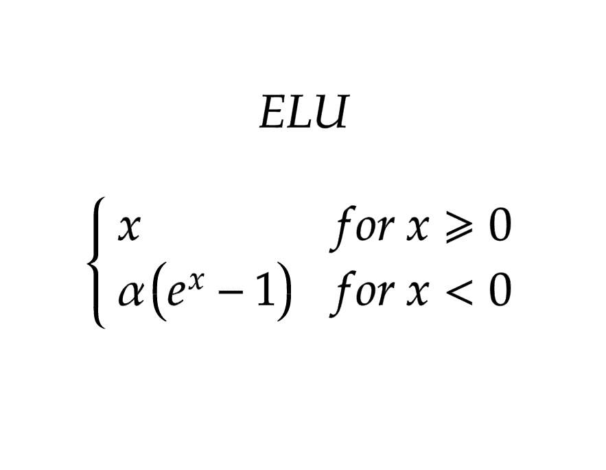 ELU Activation Function formula