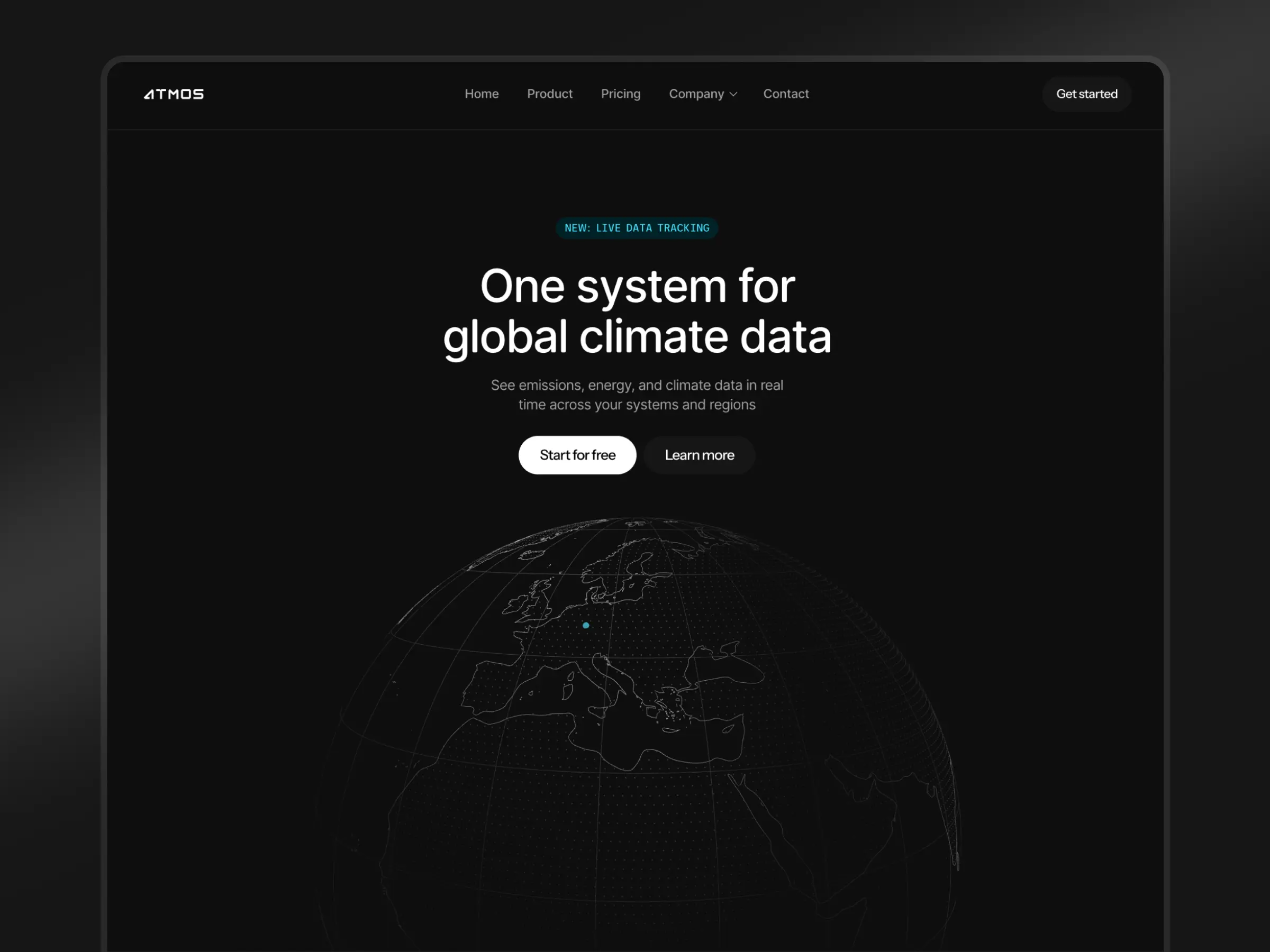Ecosight climate analytics platform after redesign — original homepage and dashboard by Luna UI Design Studio