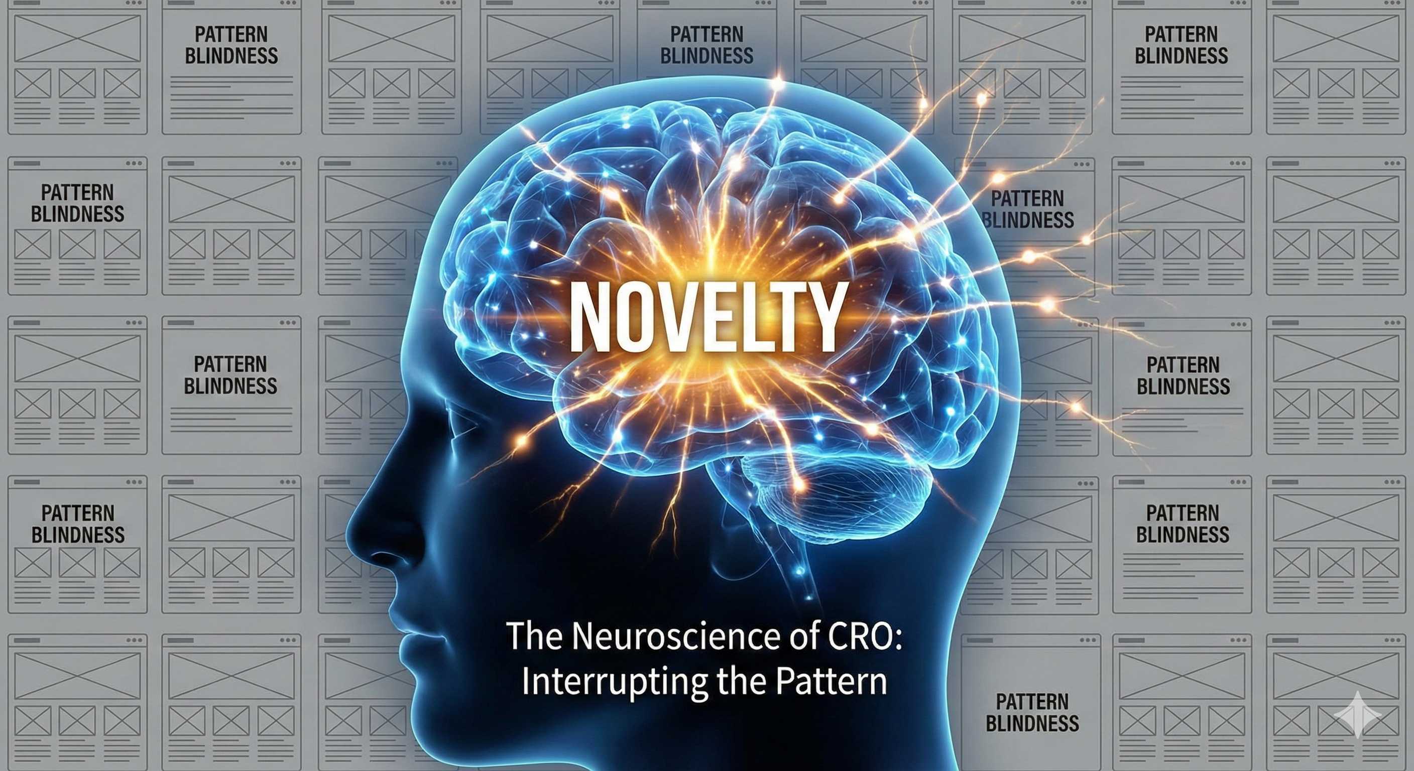 Brain with novelty being the fixing point for banner blindness