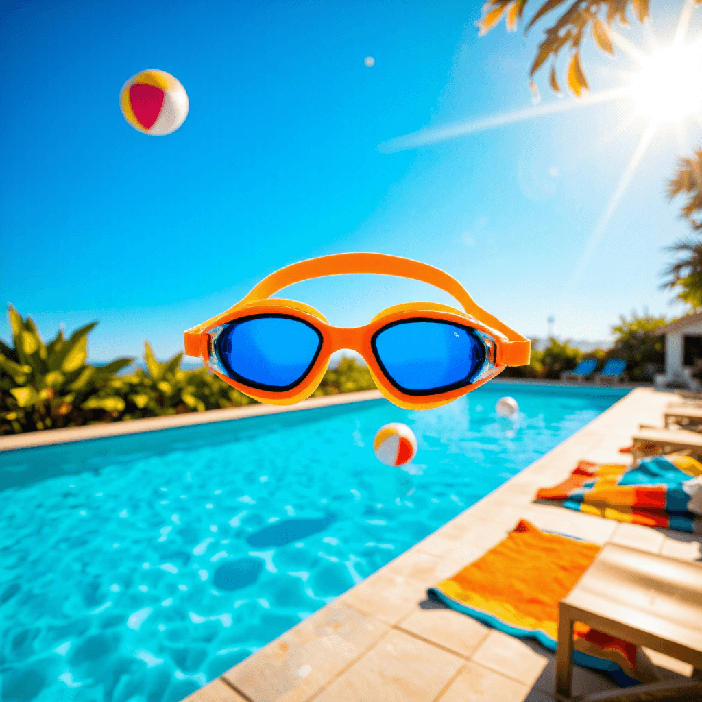 product photography of swimming goggles