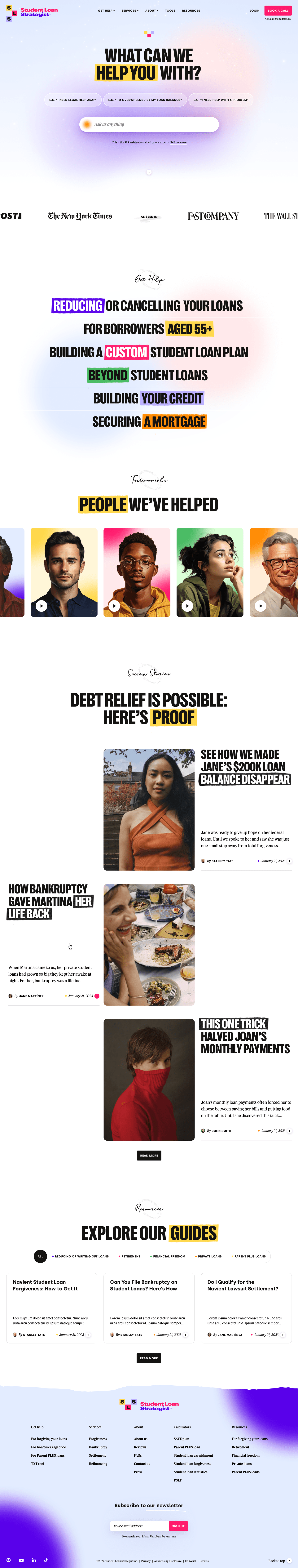 Student Loan Strategist agentic website Homepage - AI chatbot.