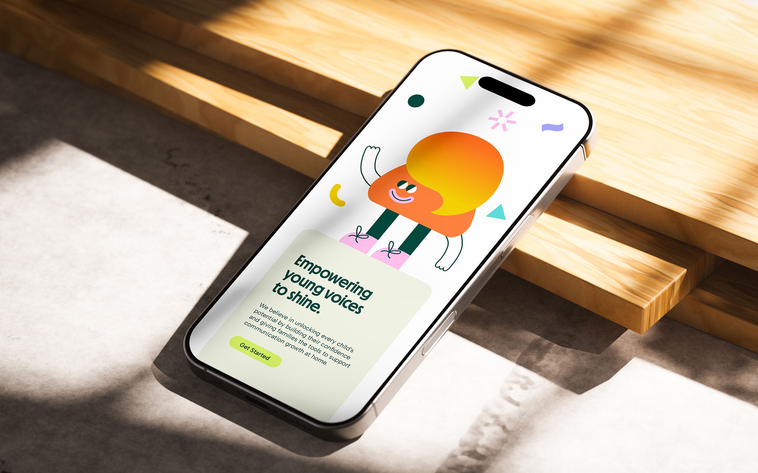 phone in the sunlight with website