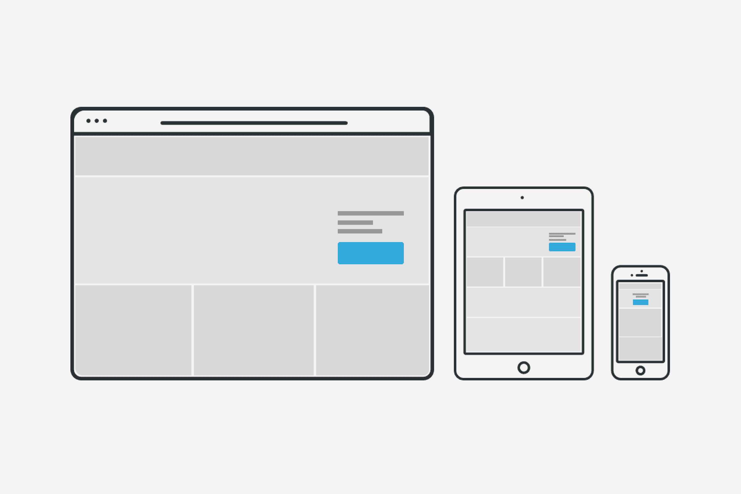An illustration of desktop, tablet, and mobile devices