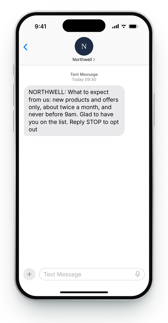 Set expectations for the texts ahead first-week SMS on an iPhone