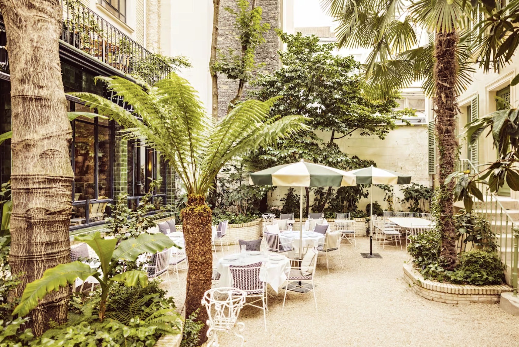 Hôtel Eldorado Paris garden courtyard in Batignolles