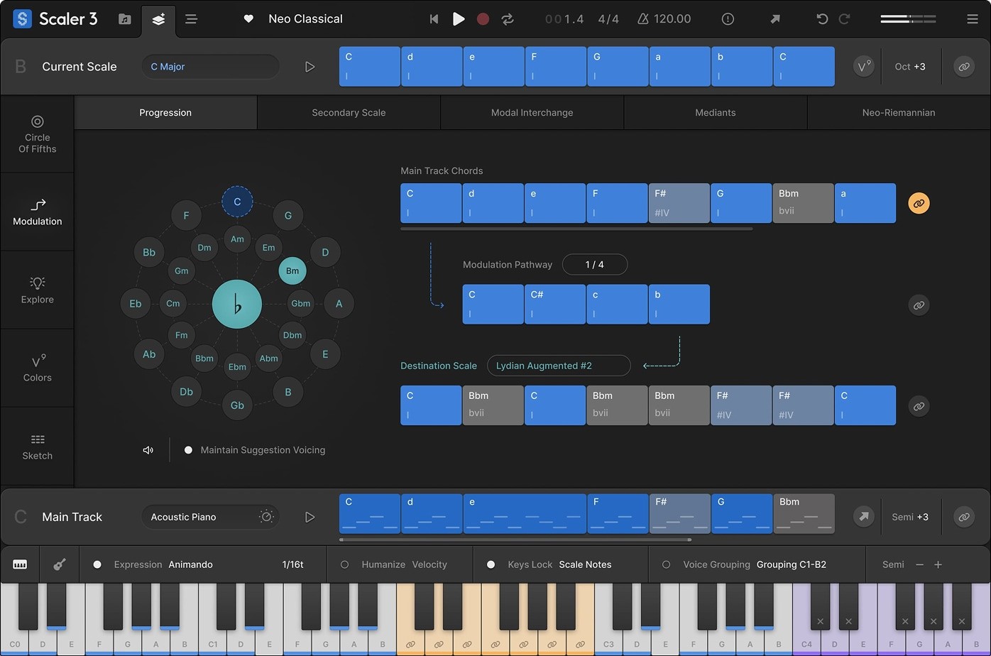 Scaler 3 - Music Theory Tool Interface