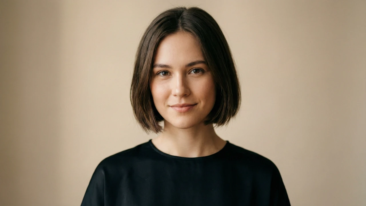A textured dark grey smart sleep device with a glowing blue ring on a light blue block.