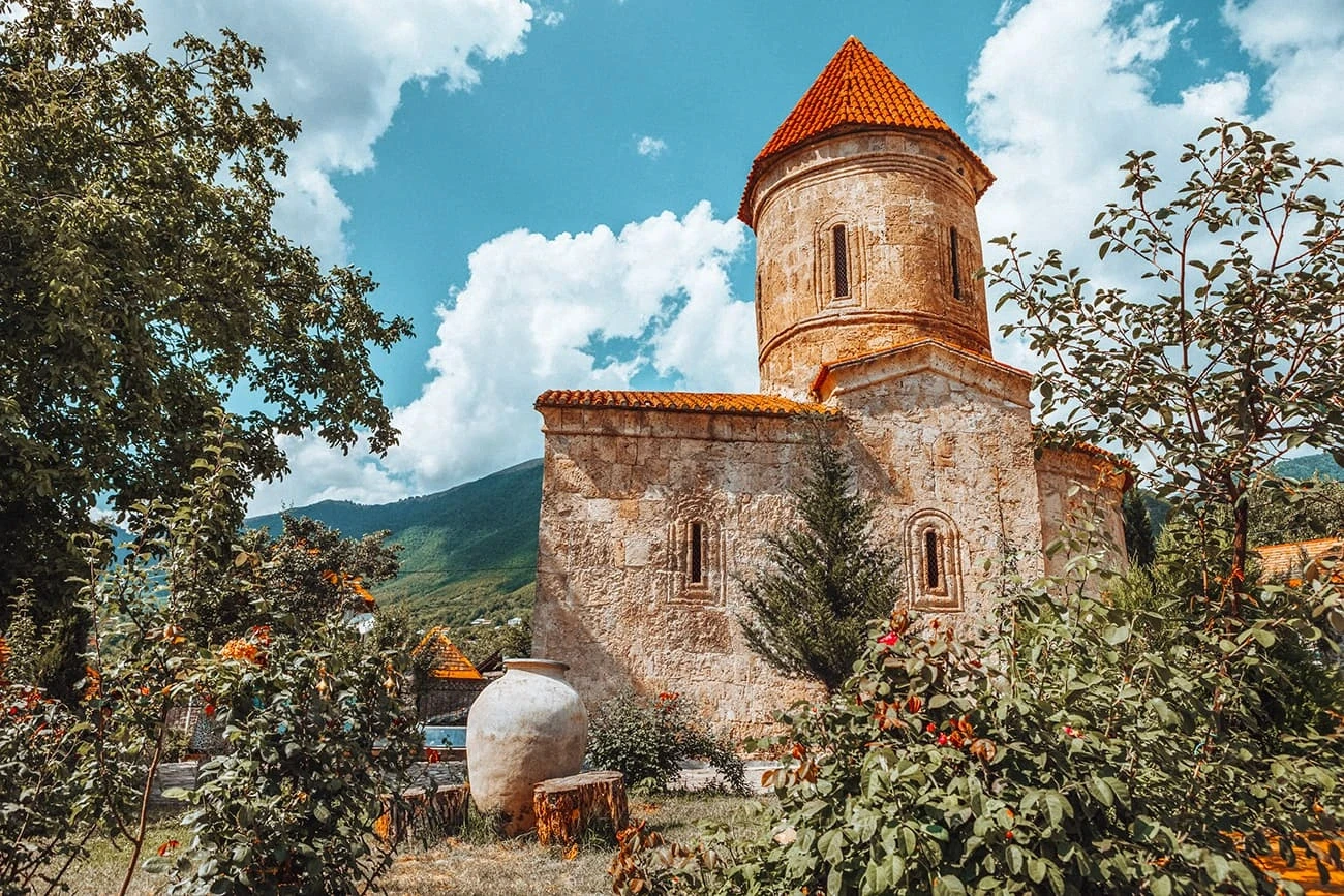 Ancient stone church in Sheki region