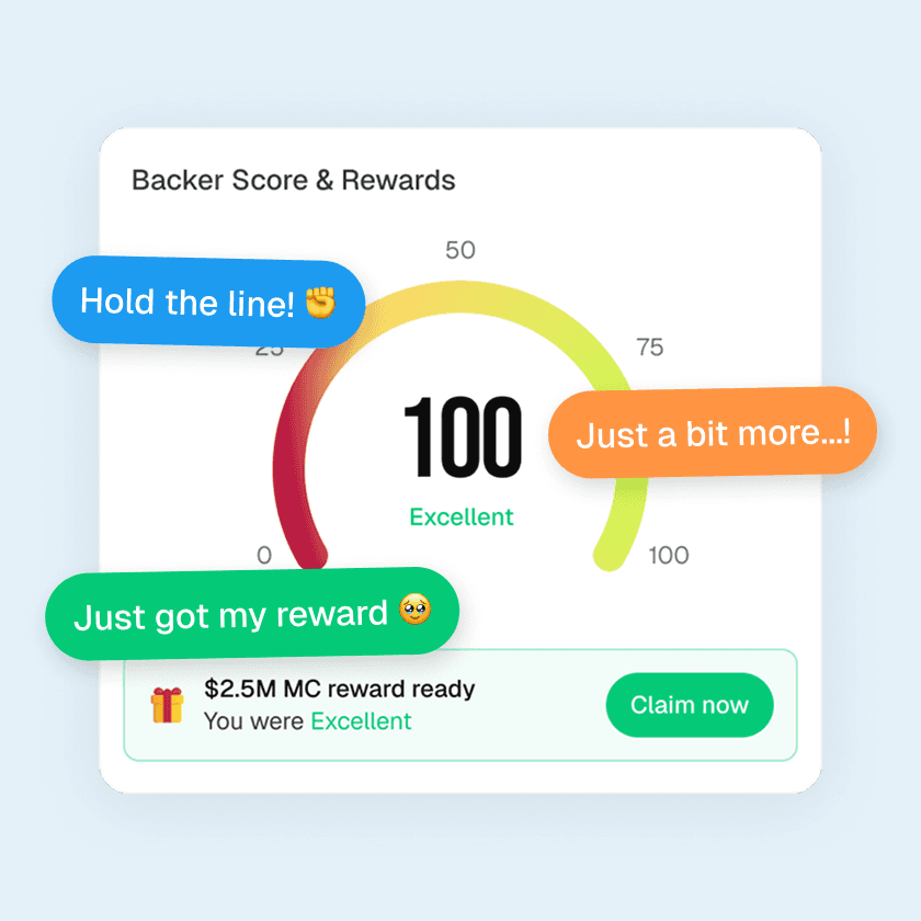 Milestone rewards for backers