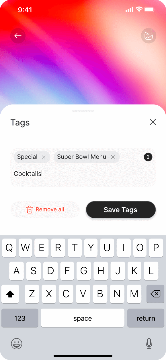 Phone screen showing a website interface
