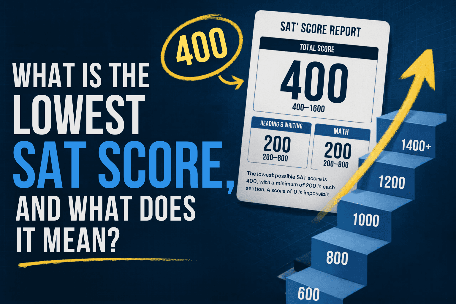 What is the lowest SAT score, and what does it mean?