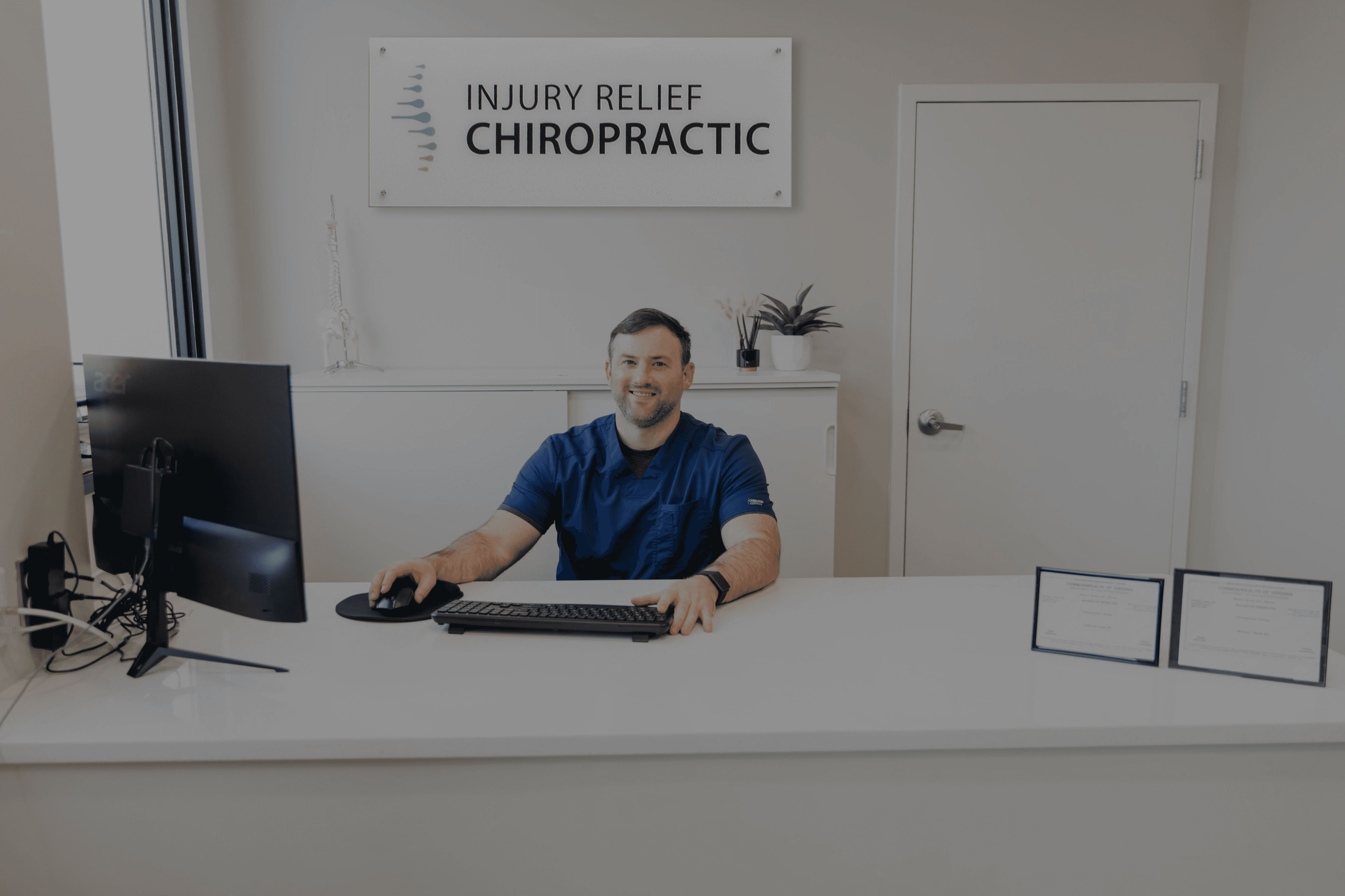 a man getting his leg examined by a doctor