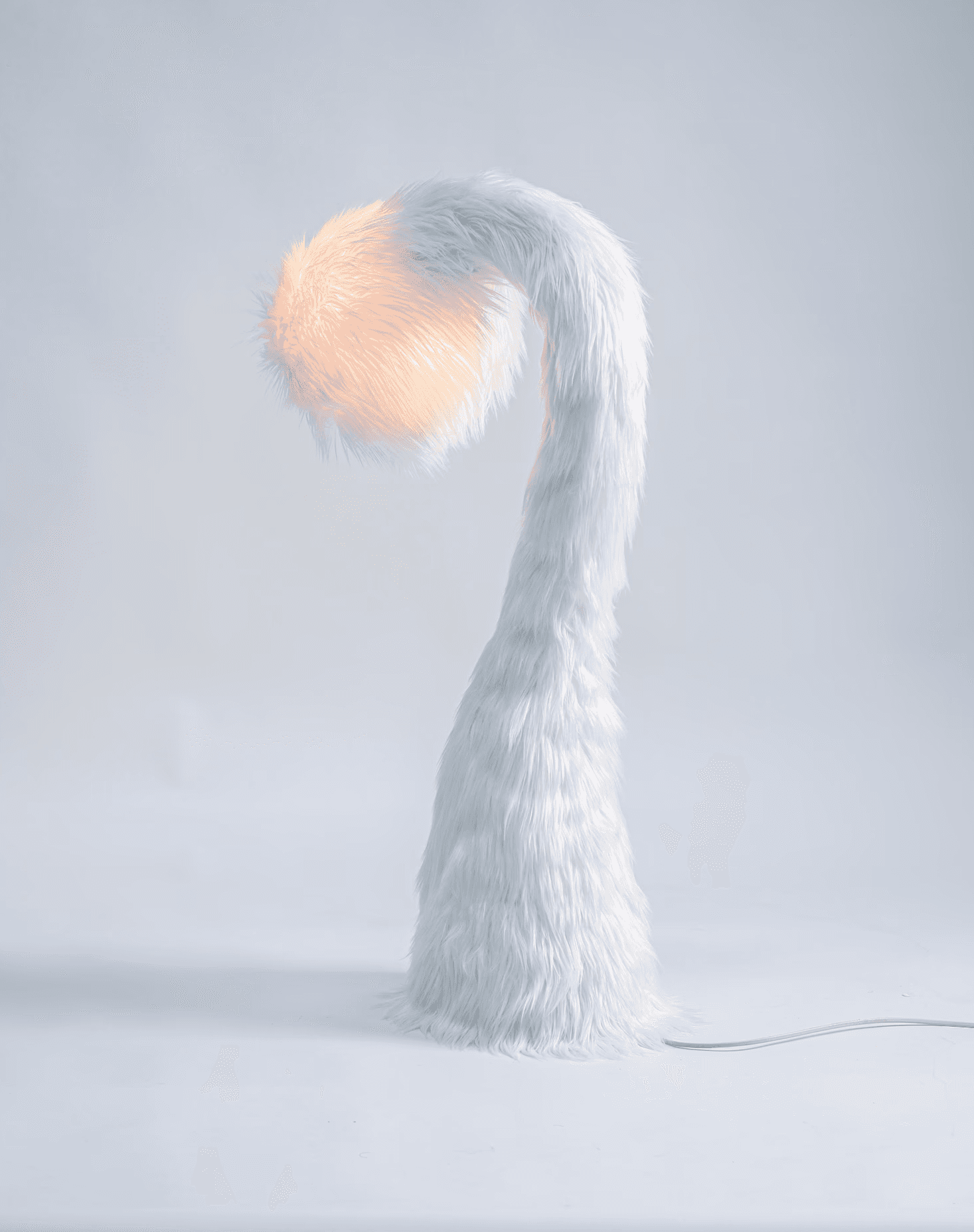 FUR LAMP WHITE