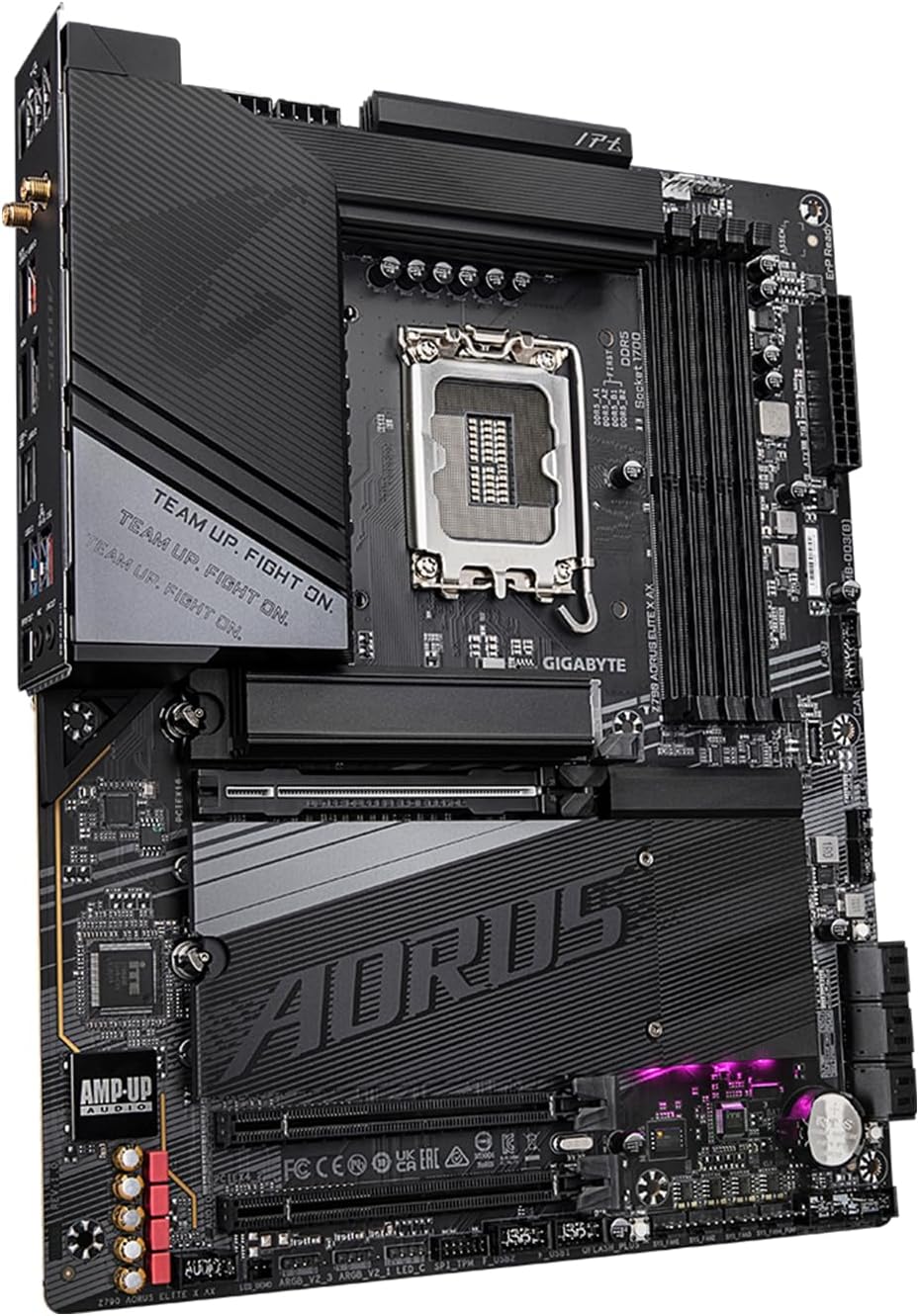 This is an image of the Gigabyte Z790 Elite X AX motherboard, featuring DDR5 support and advanced connectivity, designed for high-performance Intel systems.