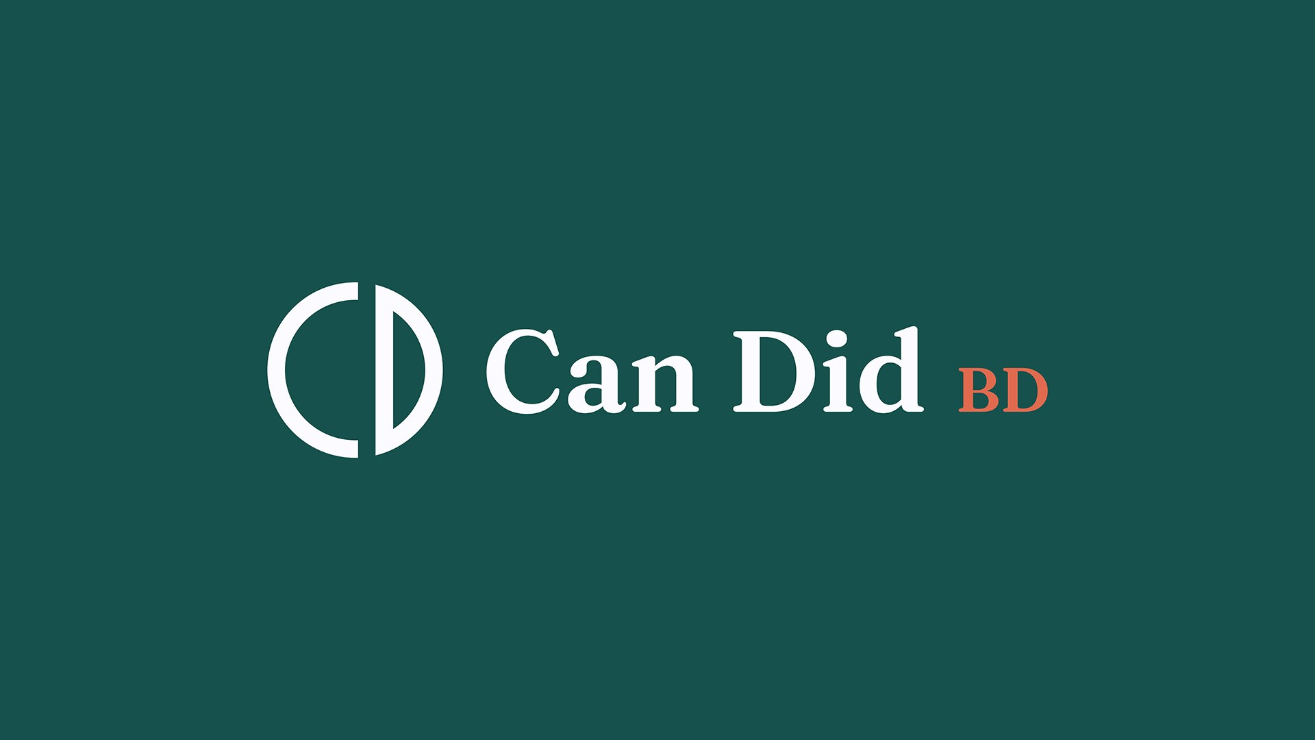 Can Did BD wordmark horizontal lockup, by Huw Mathias.