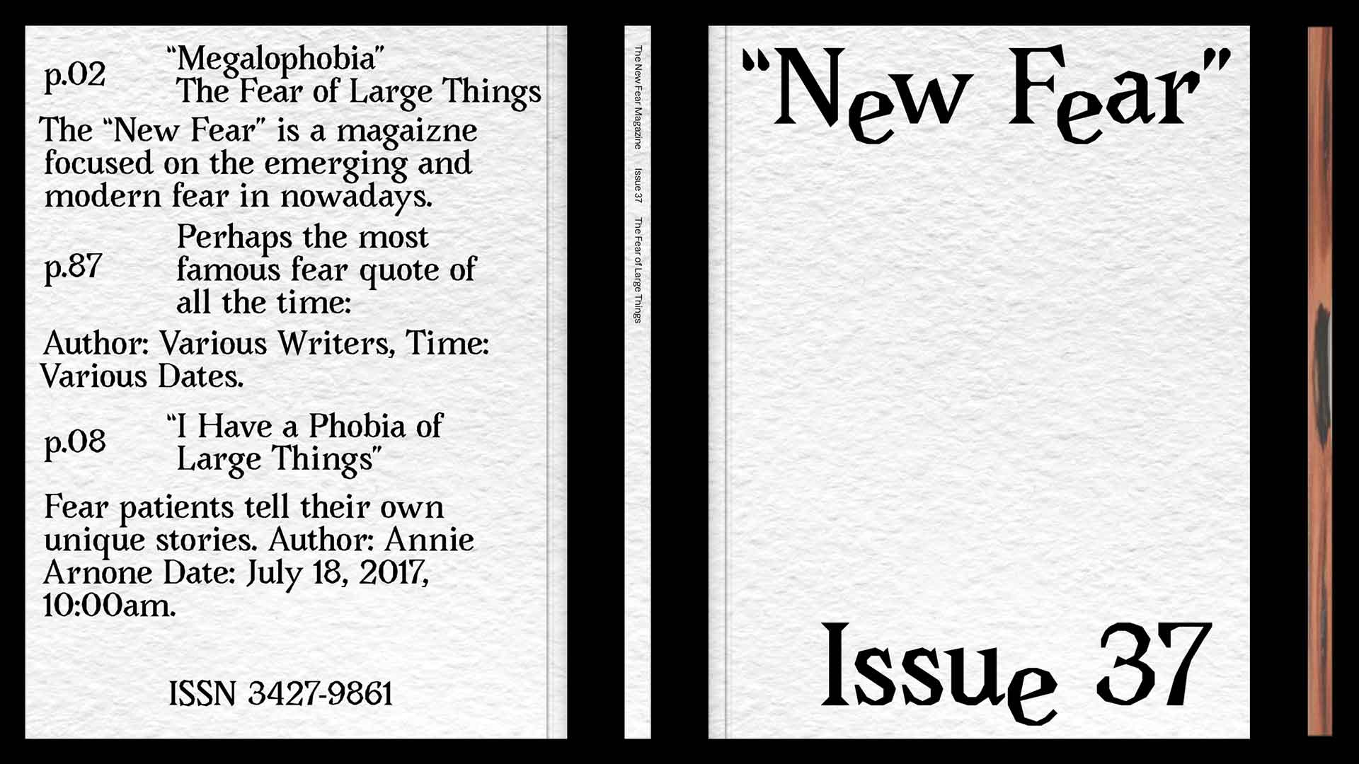 Shukang Yu Fear Magazine layout